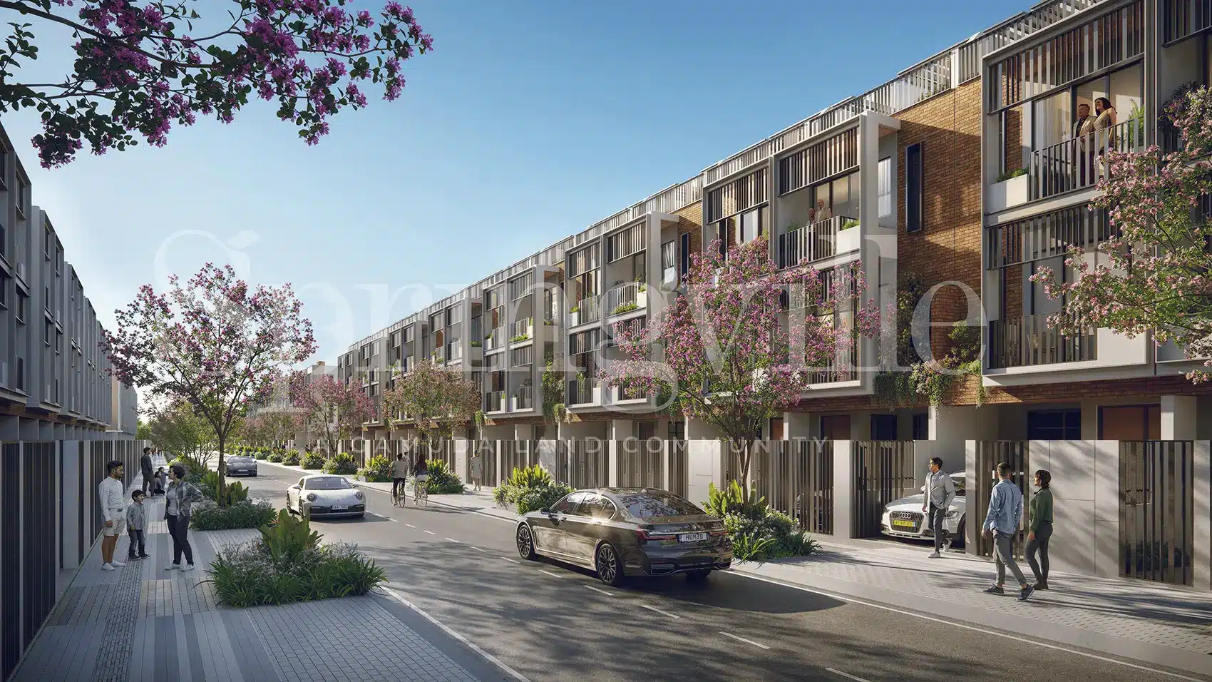 Khu phố hiện đại và tiện nghi tại Spring Ville, nơi thiên nhiên và cuộc sống đẳng cấp hội tụ.