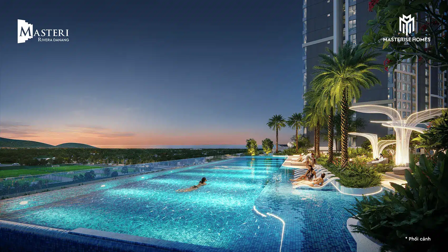 Tiện ích đẳng cấp tại Masteri Rivera Đà Nẵng với bể bơi resort và không gian thư giãn hiện đại.