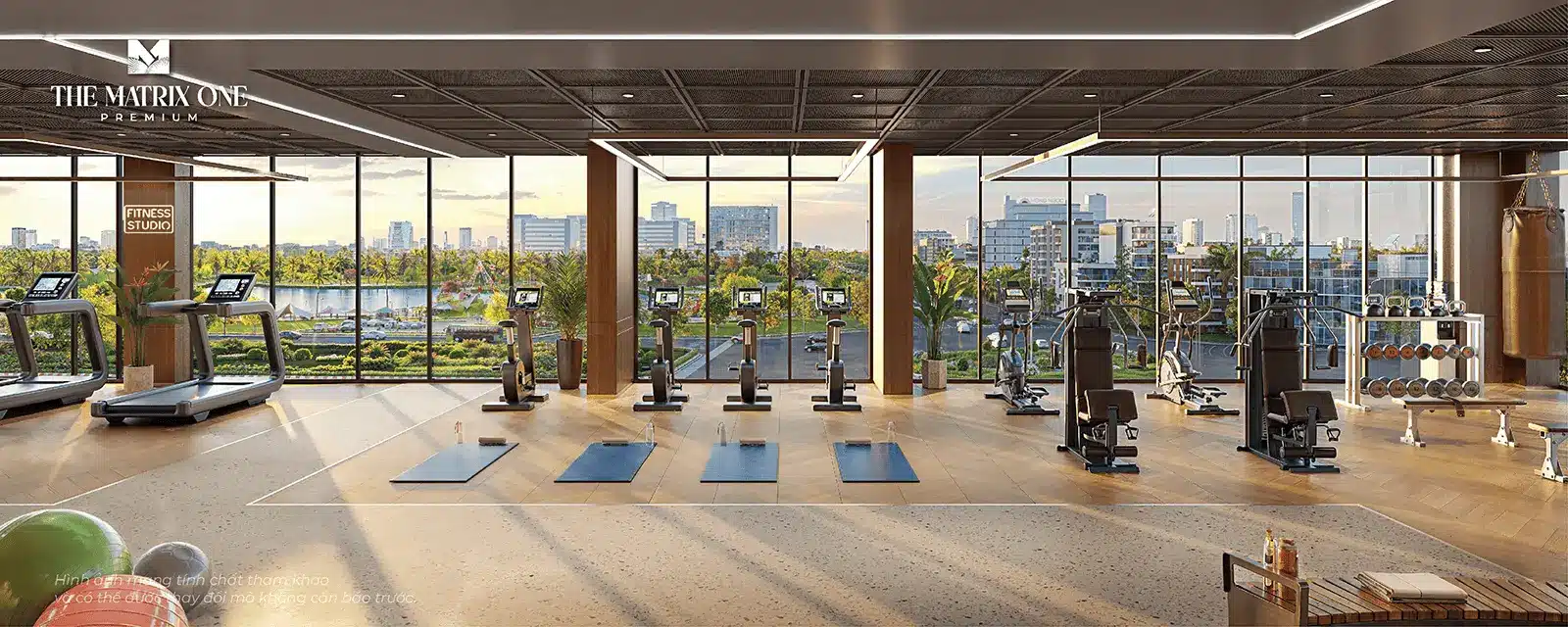 Tiện ích phòng gym hiện đại tại The Matrix One Premium mang đến trải nghiệm sống đẳng cấp cho cư dân. The Matrix One Premium – Tuyệt tác kiến trúc định nghĩa lại chuẩn mực sống thượng lưu giữa lòng thủ đô