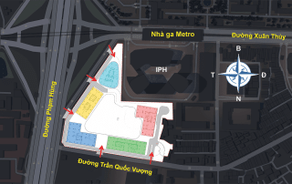 Vị trí đắc địa của Sun Feliza Suites tại ngã tư Phạm Hùng – Xuân Thủy – Trần Quốc Vượng.