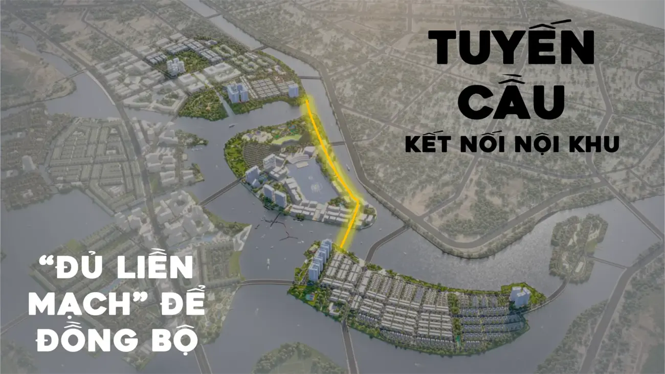 Tuyến cầu kết nối 3 đảo lớn tại Charmora City, tạo liên kết đồng bộ và phát triển hài hòa toàn khu đô thị.